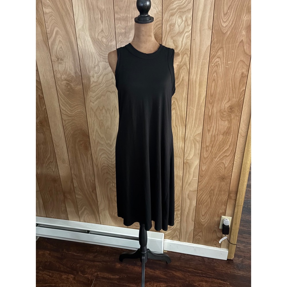 Karen Kane Black‎ Sleeveless Midi Dress Womens Large Crew Neck Rayon Blend USA